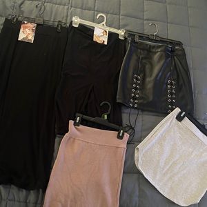 Mini, mid , and pencil skirts .